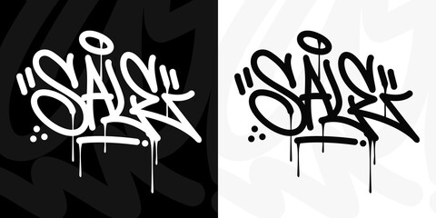 Word Sale Urban Hip Hop Hand Written Graffiti Style Vector Illustration Art
