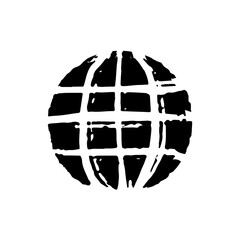 Internet icon. Drawn by hand with a brush. Grunge texture. Vector illustration