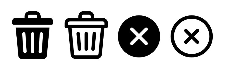 Trash can, bin, delete icon vector illustration.  - obrazy, fototapety, plakaty