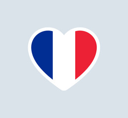 France flag inside a heart vector illustration. Love country of french people.