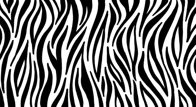 Zebra print, animal skin, tiger stripes, abstract pattern, line background, fabric. Vintage, retro 80s, 90s. Amazing hand drawn vector . Poster, banner. Black and white artwork, monochrome