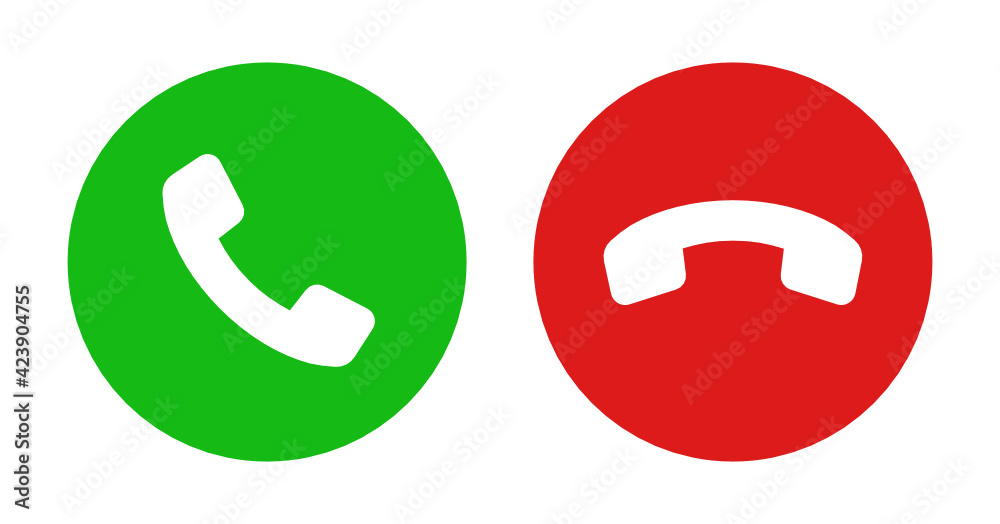 Aufkleber phone call buttons accept and reject vector illustration
