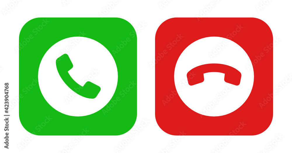 Aufkleber phone call buttons accept and reject vector illustration