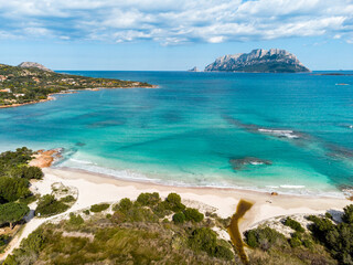 Spiaggia di Porto Istana e isola Tavolara, - Olbia, Sardegna