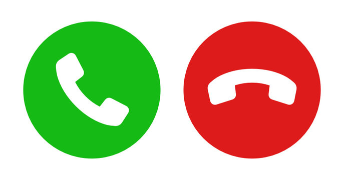 Phone Call Buttons Accept And Reject Vector Illustration 