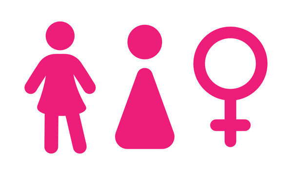 Female gender symbol pink vector illustration graphic design.