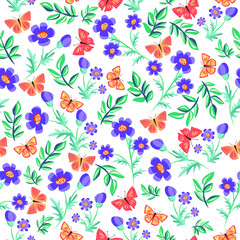 seamless pattern with tsvatemi and frames. ornament on the theme of spring, Easter and flowers. Vector pattern for textile decoration and printing