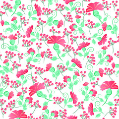 seamless pattern with tsvatemi and frames. ornament on the theme of spring, Easter and flowers. Vector pattern for textile decoration and printing