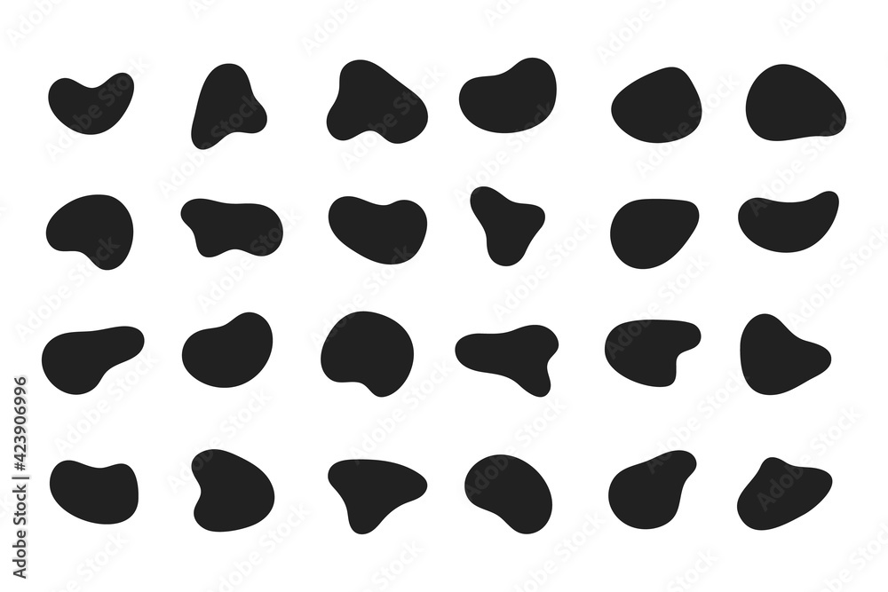 Poster 24 modern liquid irregular blob shape abstract elements graphic flat style design fluid vector illus