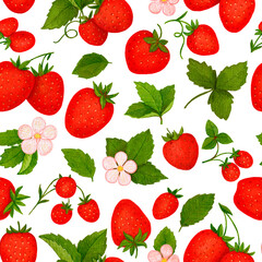 Crayon raspberry and strawberry with leaves seamless pattern. Hand drawn artistic berry repeatable background with pastels. Cute Colorful stylish illustration for backgrounds, textiles, tapestries.