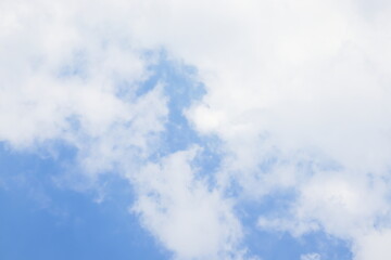 Blue cloudy fluffy sky, Abstract Background.