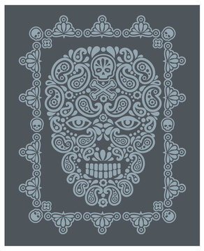 skull and paisley, vintage design t shirts