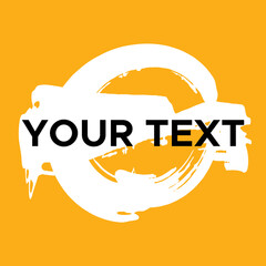 Vector Round Shape on Yellow. White Circle Stamp. Icon, Logo, Banner Design..