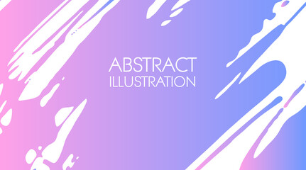 Color gradient ink brush stroke on white background. Japanese style.