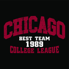 Chicago typography  Grunge background vector illustration  sign  t shirt graphics  print.