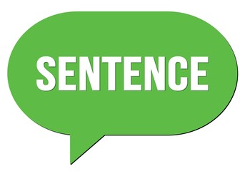 SENTENCE text written in a green speech bubble