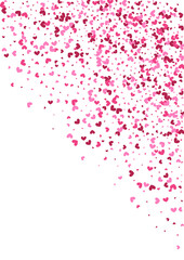 Naklejka premium Purple Valentines Heart Background. Pink Fireworks Backdrop. Red Confetti Save. Rose Vector Texture. Cute Wallpaper.