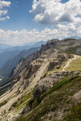 Fototapeta na wymiar View near the Three Peaks in the Dolomites