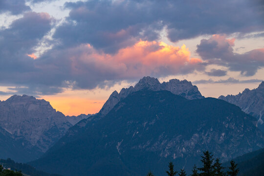 Sunset in the Dolomites at Candide, Veneto, Italy © philipbird123