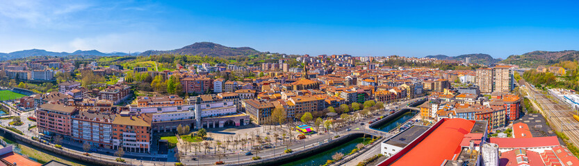 Obraz premium Panoramic aerial view of the Errenteria city skyline from above. Gipuzkoa, Basque Country. Spain