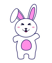 Obraz na płótnie Canvas Rabbit vector illustration isolated on white background. Cartoon bunny vector.