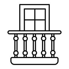 Vector Balcony Outline Icon Design