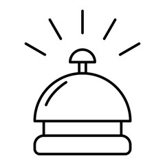 Vector Desk Bell Outline Icon Design