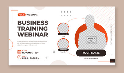 Business training webinar banner template