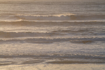 Waves on The beach of Carcans, near Lacanau, on the French Atlantic coast