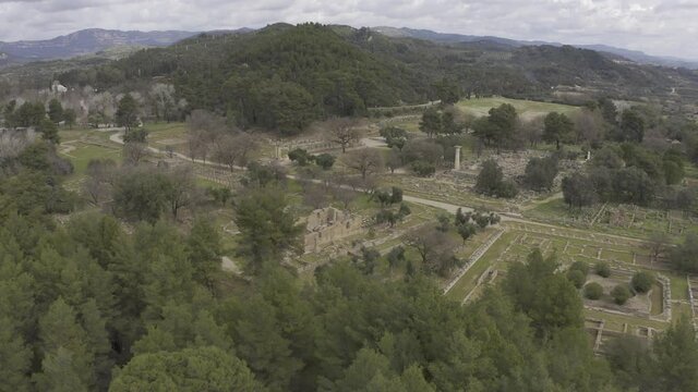 Aerial, Ancient Olympia, Peloponnes, Greece