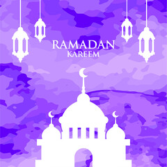 Eid Mubarak Watercolor Design For Greeting Moment