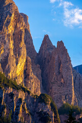 View of the Cier Peaks near Colfosco in Italy - obrazy, fototapety, plakaty