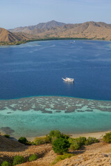 Colorful view on the strait between Gili Lawa Darat and Komodo island, Komodo National Park, Flores, East Nusa Tenggara, Indonesia © Cyril Redor