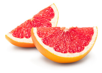 cut of grapefruit isolated on white background. clipping path