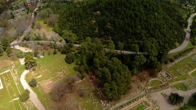 Aerial, Ancient Olympia, Peloponnes, Greece