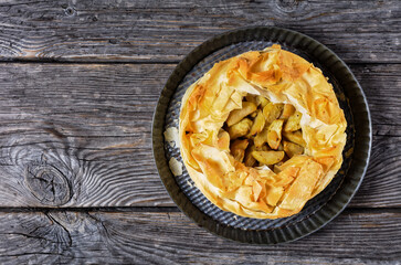 Apple Pie With Phyllo Crust, top view