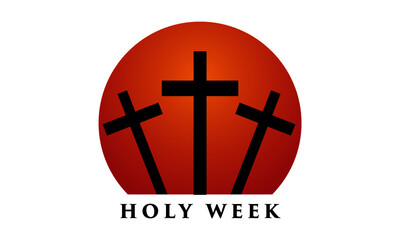 Holy Week before Easter, Lent Season, Good Friday crucifixion of Jesus and His death, Station of Cross, Typography design for print 