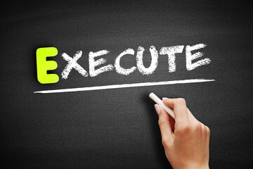 Execute text on blackboard, concept background