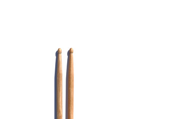 Drum sticks on white background