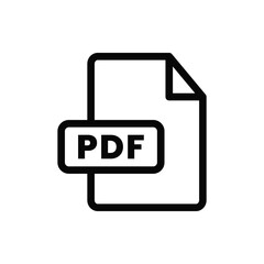 PDF icon vector. PDF file sign