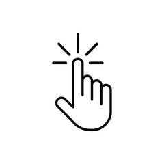 Hand cursor icon vector. Hand click sign