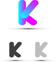 K letter logo with gradient colors