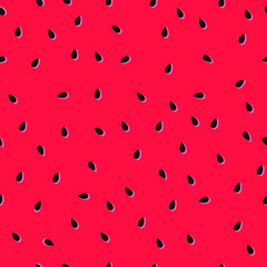Watermelon vector hand-drawn texture with seeds. Colorful juicy summer tropical vector seamless pattern