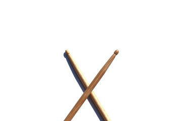 Drum sticks on white background