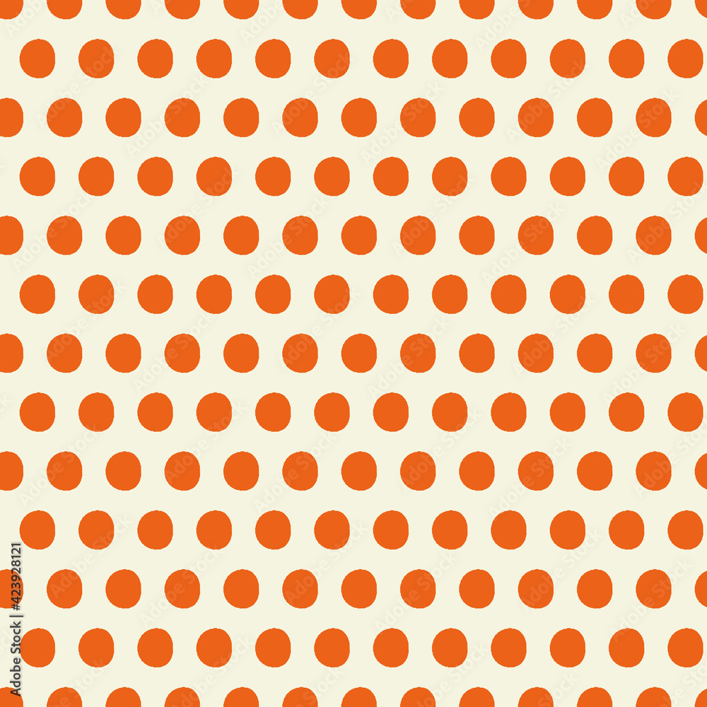 Poster orange dots seamless vector repeat pattern print background