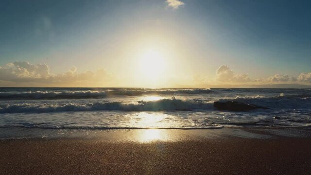Sunset At Paralia Glifa, Aginara Beach, Peloponnes, Greece