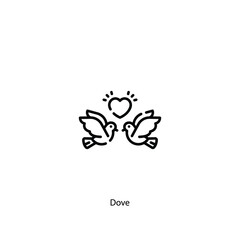 dove icon vector sign symbol
