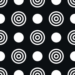 Seamless vector pattern with circles, ovals, shapes, lines. Minimalistic design