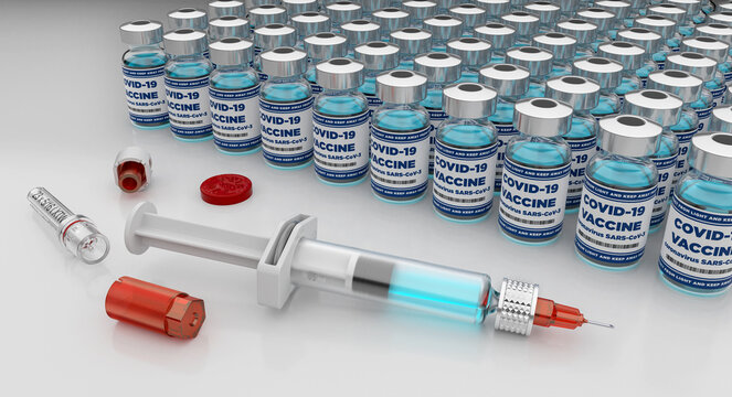 COVID-19 Corona Vaccine and syringe