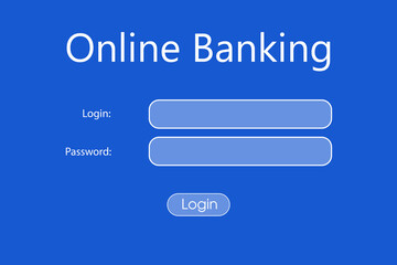 Design of online banking application for devices. Illustration